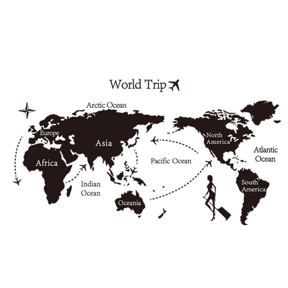 wall sticker world travel trip map